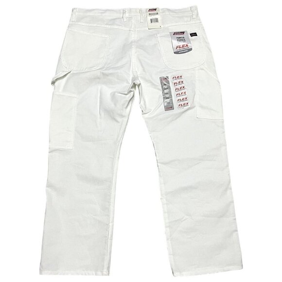 Dickies PAINTER Relaxed Fit White FLEX Mens Cargo Carpenter Pants - 42x30 - Picture 1 of 5